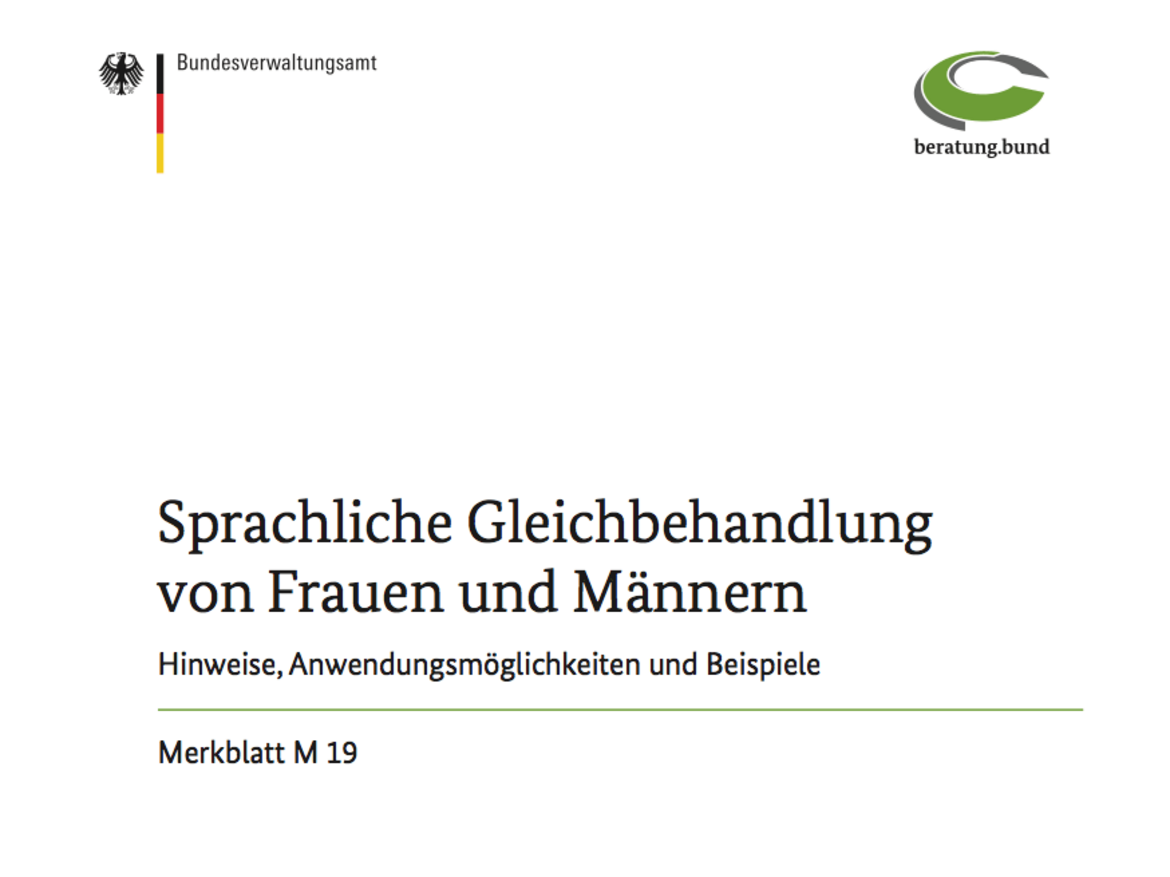 Sprachliche Gleichbehandlung von Frauen und Männern - Merkblatt