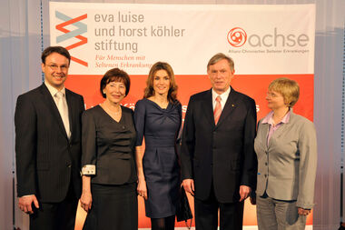 von links: Prof. Dr. Marc-Andrè Weber, Eva Luise Köhler, Kronprinzessin Letizia, Horst Köhler und Dr. Karin Jurkat-Rott